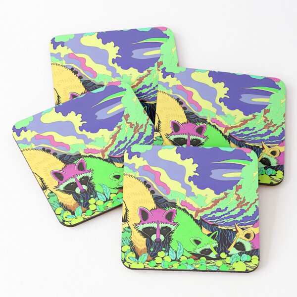 Item preview, Psychedelic Glow Raccoons  designed and sold by Kwandry.