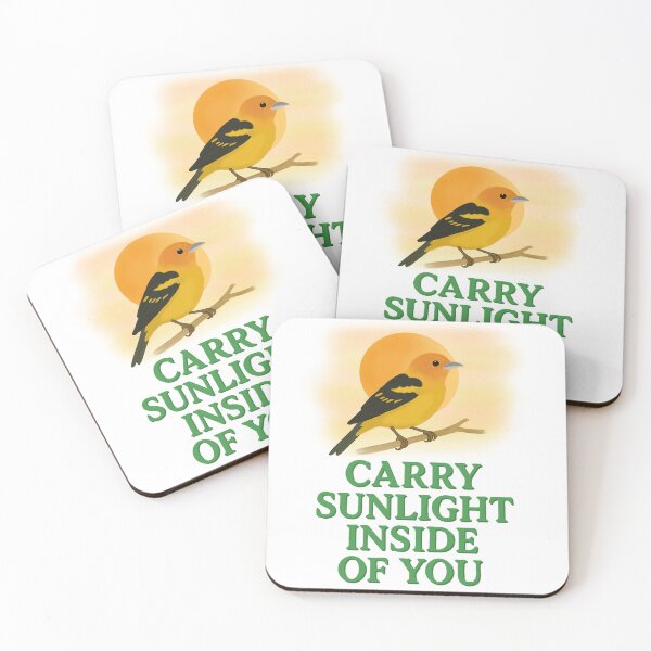 Item preview, Carry Sunlight Inside of You – Western Tanager Watercolor Illustration designed and sold by RivendellBird.