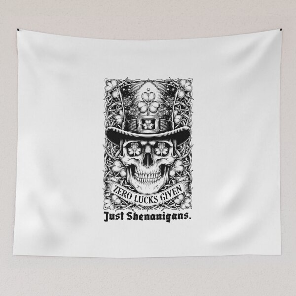 Item preview, Salty Shamrock Skull T-Shirt, Poster, & Mug | Zero Lucks Given, Witty St Patrick's Day Drinking Apparel designed and sold by YMLux.