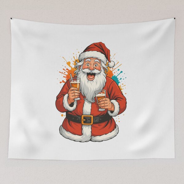 Item preview, Tipsy Tinsel Santa – Festive Fun Edition designed and sold by ArtesioByZaber.