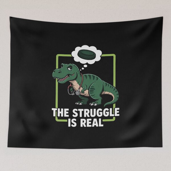 Item preview, The Struggle Is Real Sword Fighting Dinosaur Fencer Fencing designed and sold by EntroRhim.