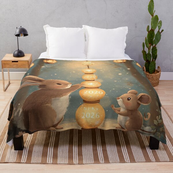 Item preview, Whimsical Bunny and Mouse New Year 2026 Light Orb Tower designed and sold by WildlifeWhimsy.