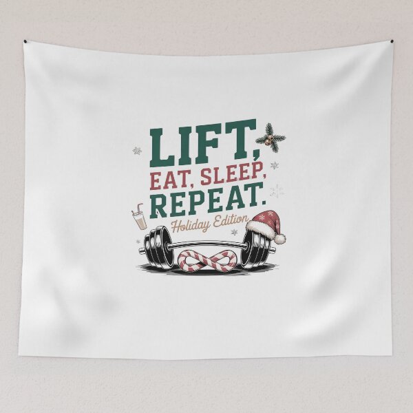 Item preview, Holiday Gym Quote – Lift Eat Sleep Repeat designed and sold by Dazzle-Sizzle.