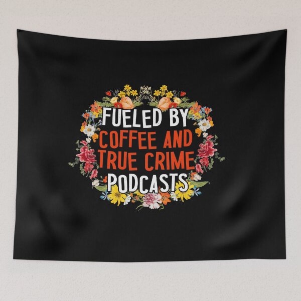 Item preview, Coffee and True Crime Floral Aesthetic | Vintage Flower Frame Design designed and sold by TshirtMyMom.