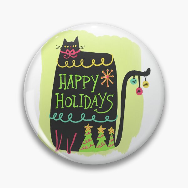 Item preview, Black Cat Happy Holidays designed and sold by Stephanie McRae.