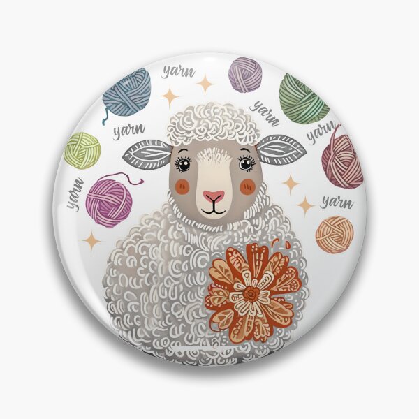 Item preview, Crochet knitter knitting cute sheep yarn on the brain designed and sold by BigMRanch.