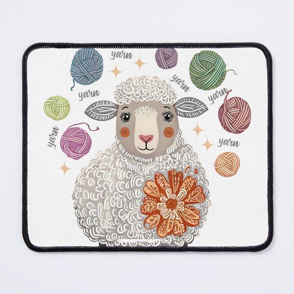 Item preview, Crochet knitter knitting cute sheep yarn on the brain designed and sold by BigMRanch.