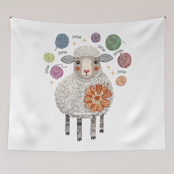 Item preview, Crochet knitter knitting cute sheep yarn on the brain designed and sold by BigMRanch.