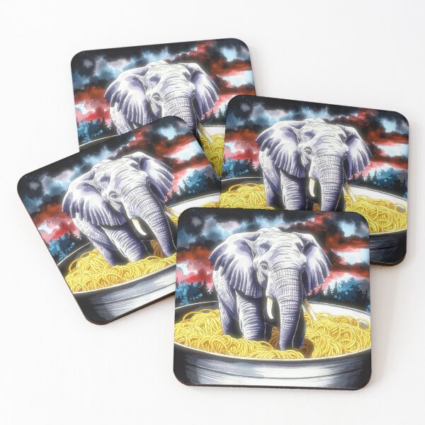 Item preview, Elephant in a Bowl of Pasta designed and sold by Kwandry.