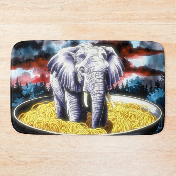 Item preview, Elephant in a Bowl of Pasta designed and sold by Kwandry.