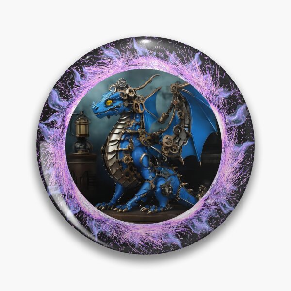 Item preview, Blue Dragon steam punk design inbeded with mystical fire designed and sold by BandGTees.