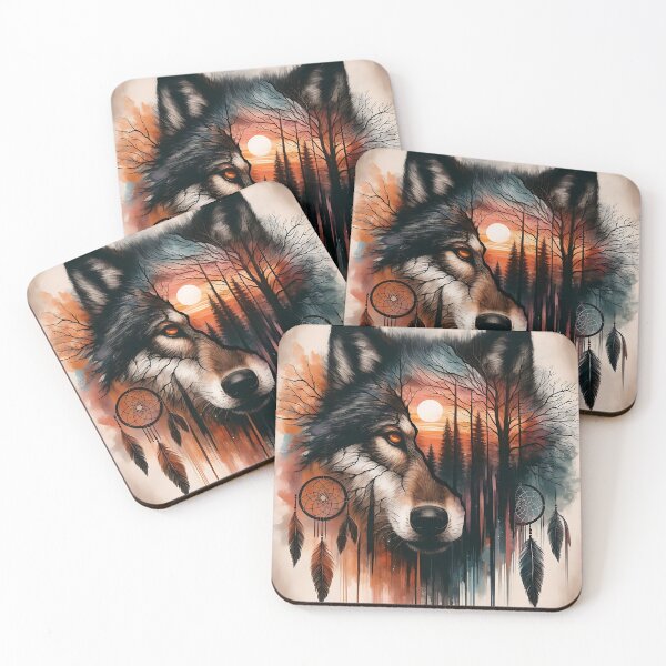 Item preview, Dreamcatcher Wolf designed and sold by GalleryBrisArt.