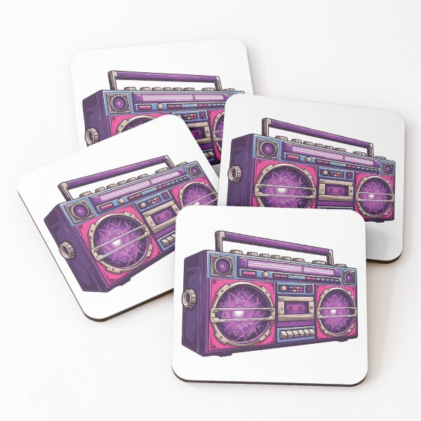 Item preview, Neon Retro 80s Boombox Aesthetic Ghettoblaster Design designed and sold by AinulArtStor.