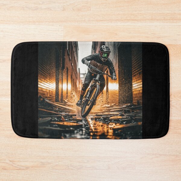 Item preview, Storm Rider: Mountain Biker Cuts Through Debris in Downpour. designed and sold by Hinson MTB Visuals.