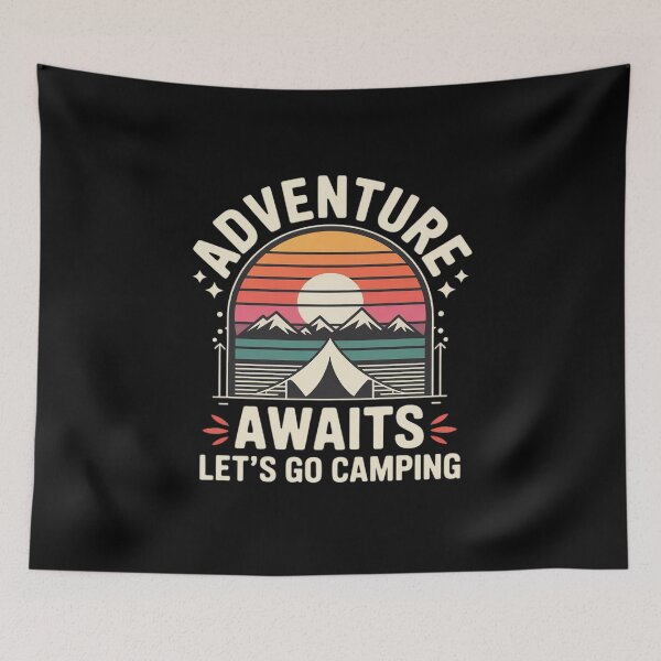 Item preview, Adventure Awaits Hiking Camping Let's Find It Apparel designed and sold by ShelFisher.