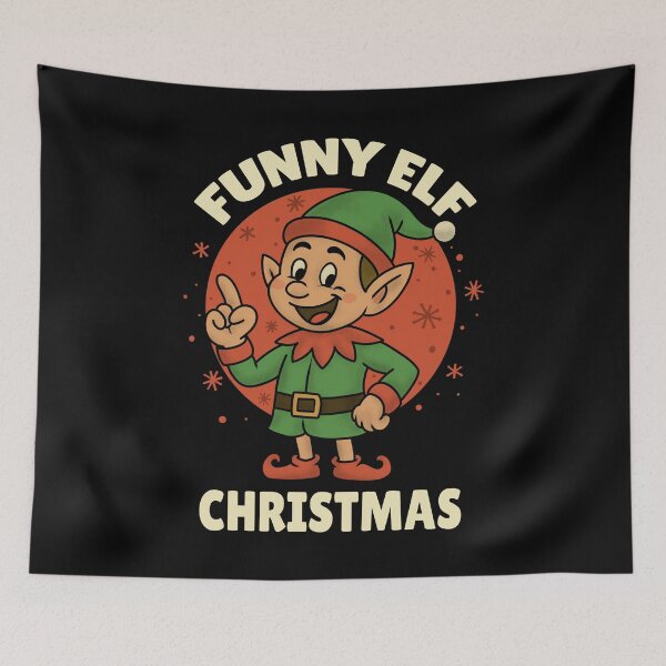 Item preview, Funny Elf Christmas – Cute Retro Holiday Cartoon Design designed and sold by Kewessthetic.