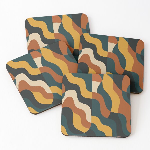 Item preview, Dark Retro Wavy Abstract Pattern designed and sold by PMG Shop.