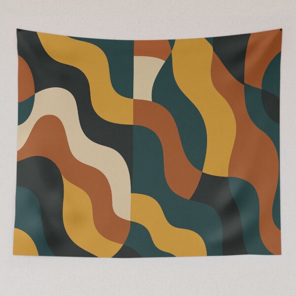 Item preview, Dark Retro Wavy Abstract Pattern designed and sold by PMG Shop.