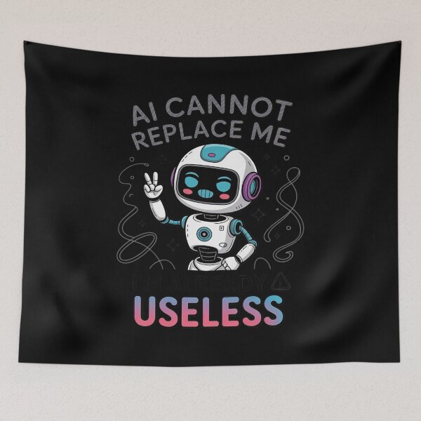 Item preview, AI Cannot Replace me I'm Already Useless Robot designed and sold by Sandrhaus.