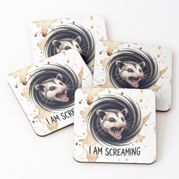 Item preview, I Am Screaming - Caffeinated Possum & Coffee Stains designed and sold by socooked.