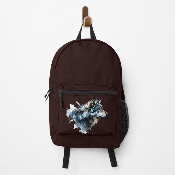 Item preview, Watercolor Wolf Art – Wild Nature Ink Splash Illustration designed and sold by SoftyDesigns.