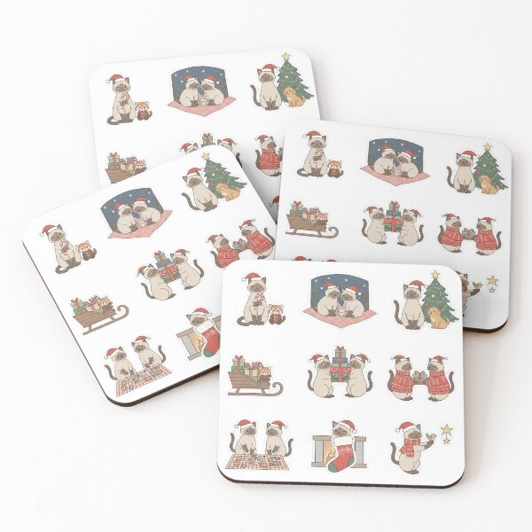 Item preview, Siamese Cat Minimalist Christmas Story Pose Pack Clear designed and sold by Siamcatshop.