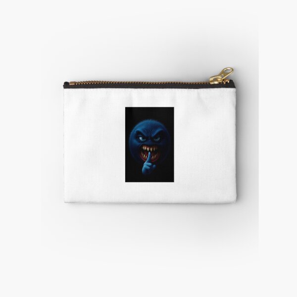 Item preview, “Silent Blue Demon – Shhh Horror Monster | Scary Cute Furry Face Art” designed and sold by ECHOWAVEART.
