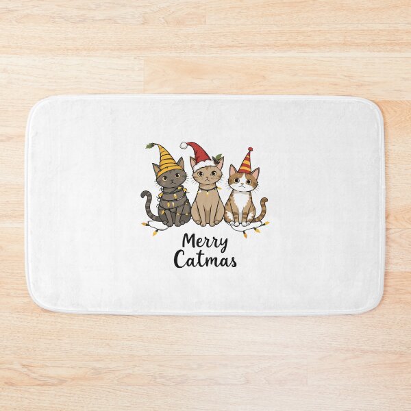 Item preview, Merry Catmas – Cute Christmas Cats with Holiday Lights & Santa Hats designed and sold by aishacloset.