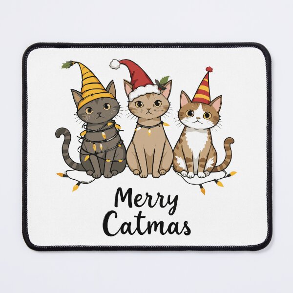 Item preview, Merry Catmas – Cute Christmas Cats with Holiday Lights & Santa Hats designed and sold by aishacloset.