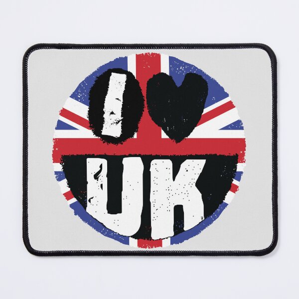 Item preview, Grungy I ❤️ UK Union Jack Flag Tee | Distressed Punk Rock British Aesthetic Design designed and sold by pelagio.