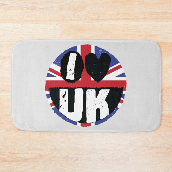 Item preview, Grungy I ❤️ UK Union Jack Flag Tee | Distressed Punk Rock British Aesthetic Design designed and sold by pelagio.
