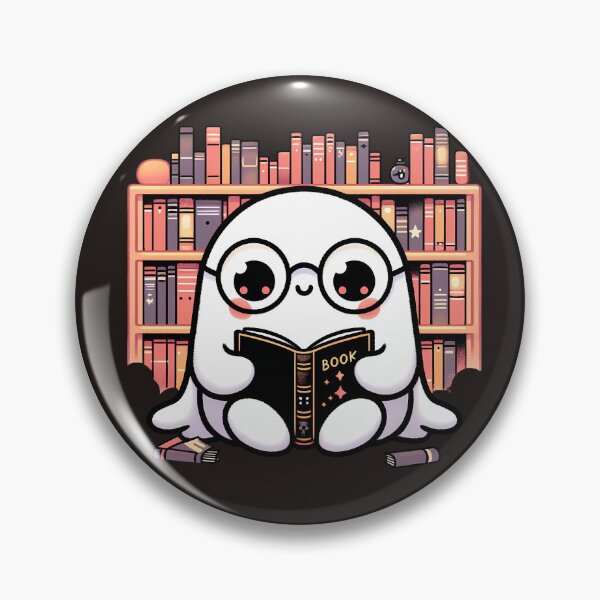 Artikelvorschau, Niedlicher Bücherwurm-Geist liest in der Bibliothek entworfen und verkauft von oynipshop.
