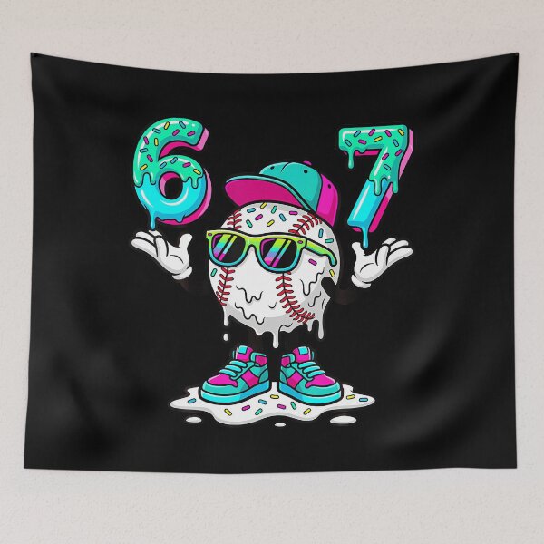 Item preview, 67 Meme Six Seven 6 7 Meme Funny Baseball Ice Cream Drip designed and sold by LouisaOReilly.
