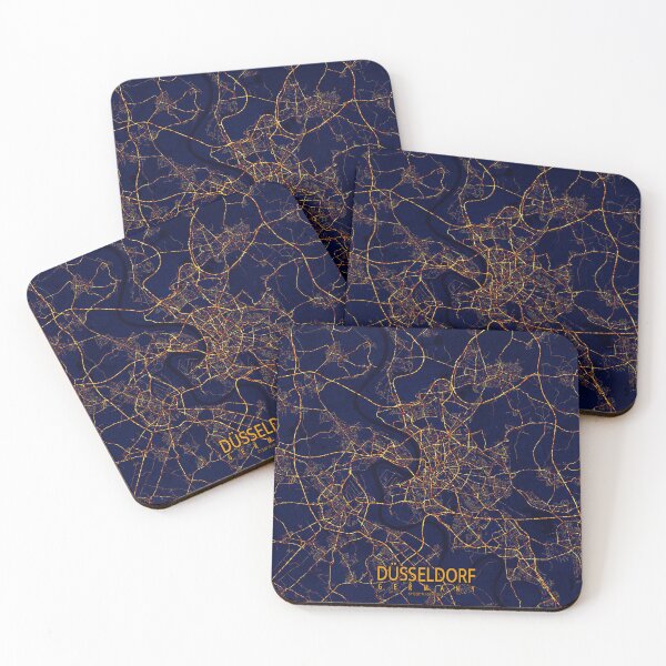 Item preview, Dusseldorf, Germany Map - City At Night designed and sold by deMAP.