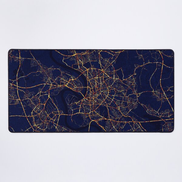 Item preview, Dusseldorf, Germany Map - City At Night designed and sold by deMAP.