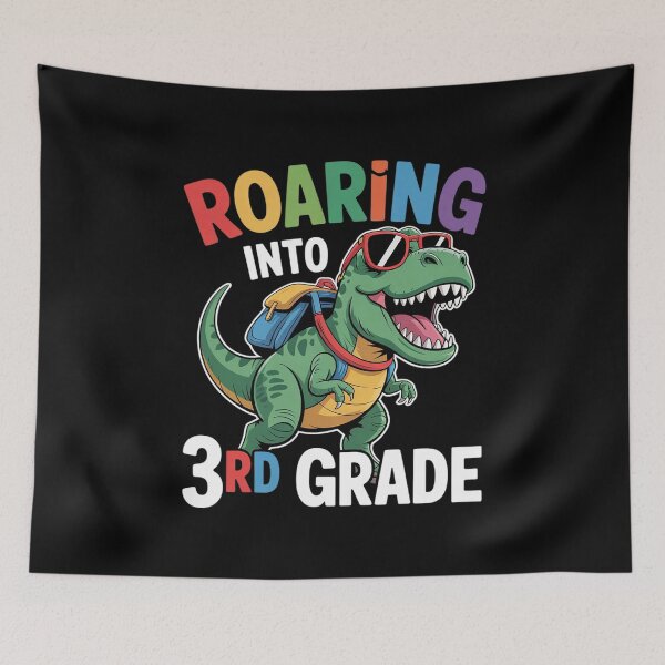 Item preview, Roaring Into 3rd Grade Boys Dinosaur T Rex Back to School  designed and sold by CombatTask.