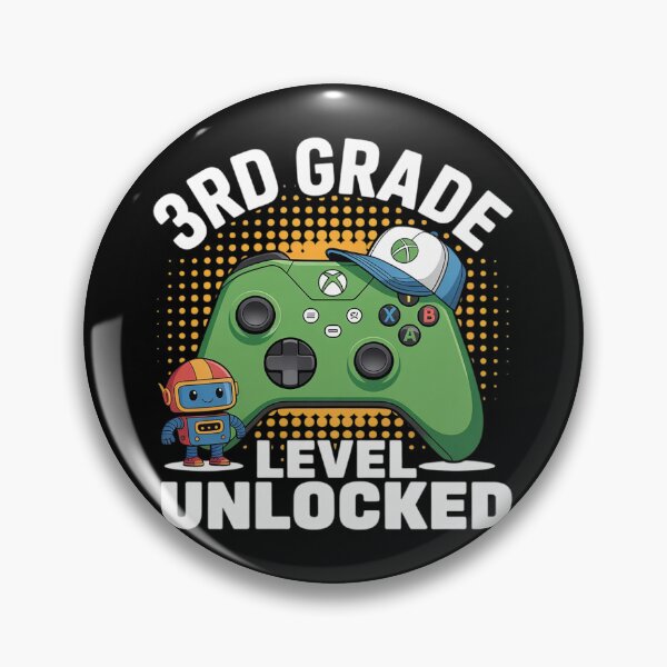 Item preview, Third Grade Level Unlocked Back to School Video Game Boys  designed and sold by PowAcademy.