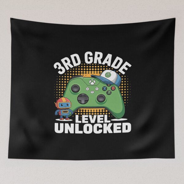 Item preview, Third Grade Level Unlocked Back to School Video Game Boys  designed and sold by PowAcademy.