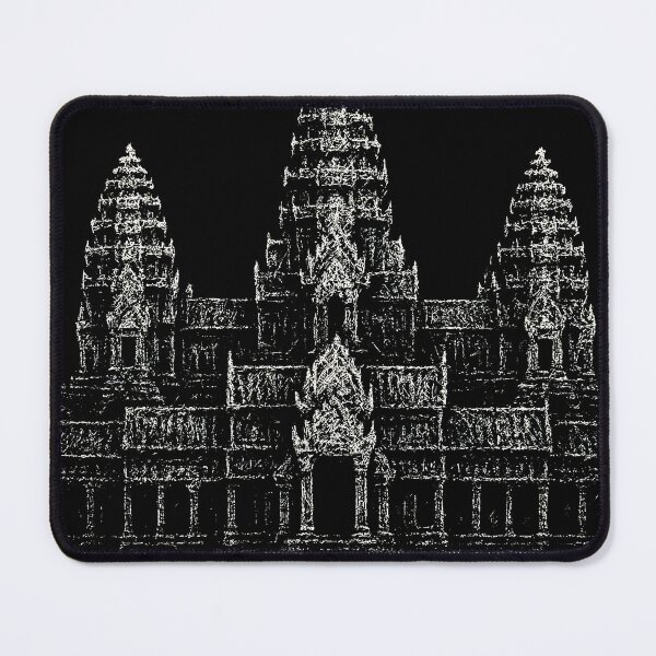 Item preview, Distressed Angkor Wat Temple – Grunge Architecture Illustration designed and sold by Mortisigil.