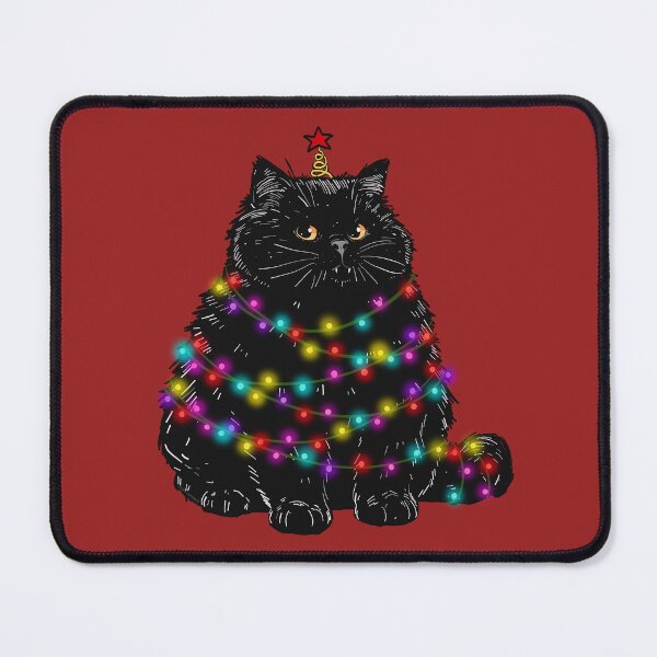 Item preview, Kitty in Colorful Christmas Lights designed and sold by KilkennyCat Art.