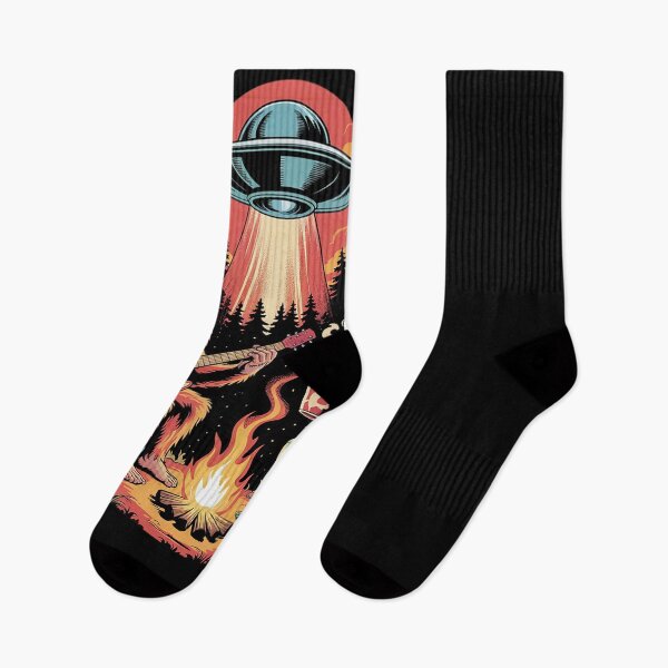 Item preview, Alien And Bigfoot Campfire Sasquatch UFO For Outdoor Lovers  designed and sold by PowAcademy.