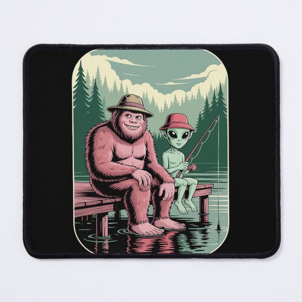 Item preview, Alien Bigfoot Fishing Sasquatch Fishing Fisherman designed and sold by Sandrhaus.