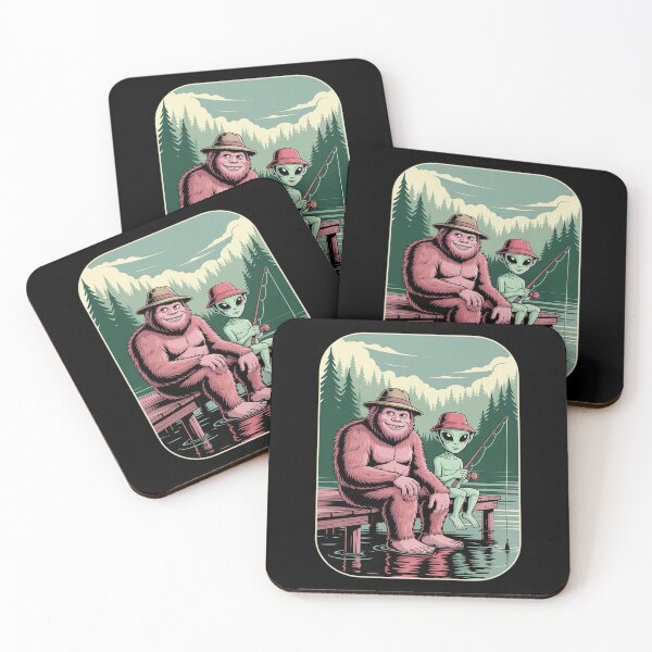 Item preview, Alien Bigfoot Fishing Sasquatch Fishing Fisherman designed and sold by Sandrhaus.