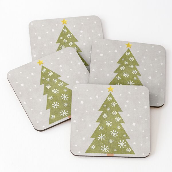 Item preview, Minimalist Christmas Tree with Snowflake Ornaments designed and sold by FAROSSTUDIO.