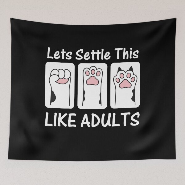 Item preview, Let’s Settle This Like Adults Rock Paper Scissors Cat Paws designed and sold by ACarterArtworks.