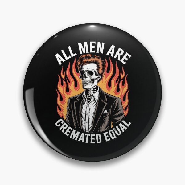 Item preview, All Men Are Cremated Equal Funny Spooky Skeleton Halloween designed and sold by ryukaizox1.