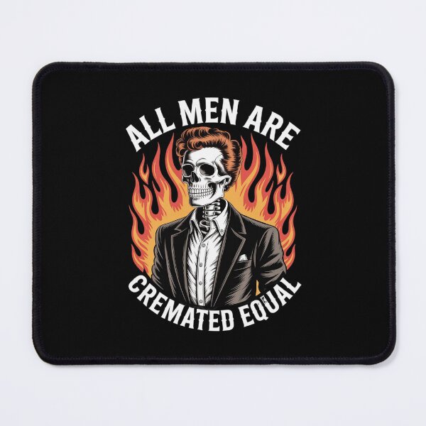 Item preview, All Men Are Cremated Equal Funny Spooky Skeleton Halloween designed and sold by ryukaizox1.