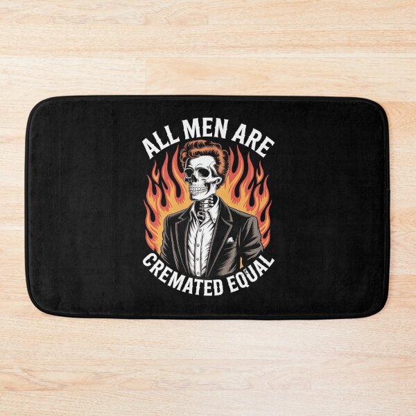 Item preview, All Men Are Cremated Equal Funny Spooky Skeleton Halloween designed and sold by ryukaizox1.