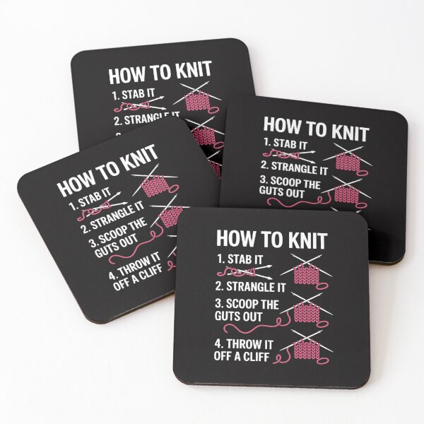 Item preview, How To Knit 1- Stab It 2- Strangle It 3- Scoop The Guts Out designed and sold by Silicula.