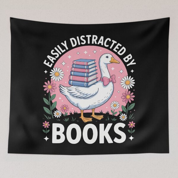 Item preview, Easily Distracted By Books Duck Lover Funny Reading designed and sold by RuthSheila.